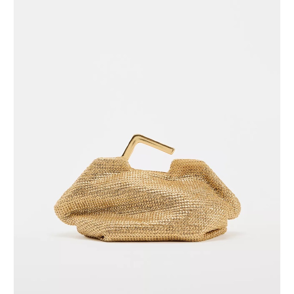 Zara gold bag with metal handle